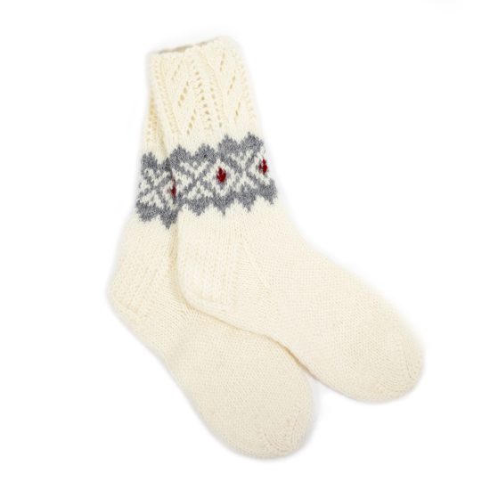 Women’s Knitted Wool Socks with Patterns
