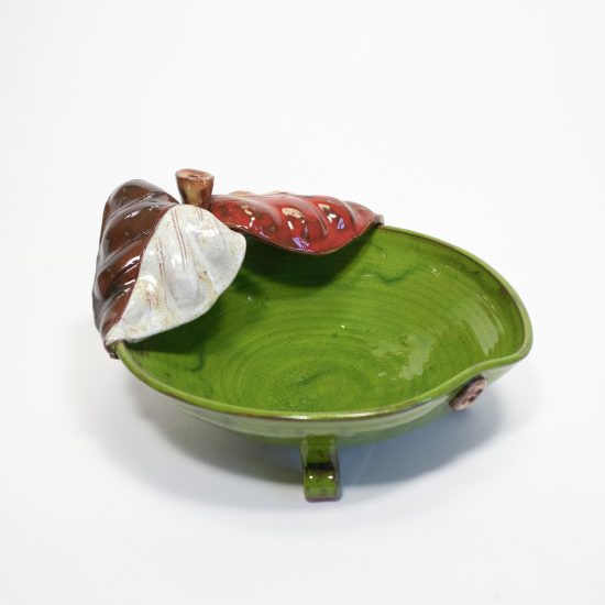 Ceramic Bowl, Apple Shape, Green, 21 cm
