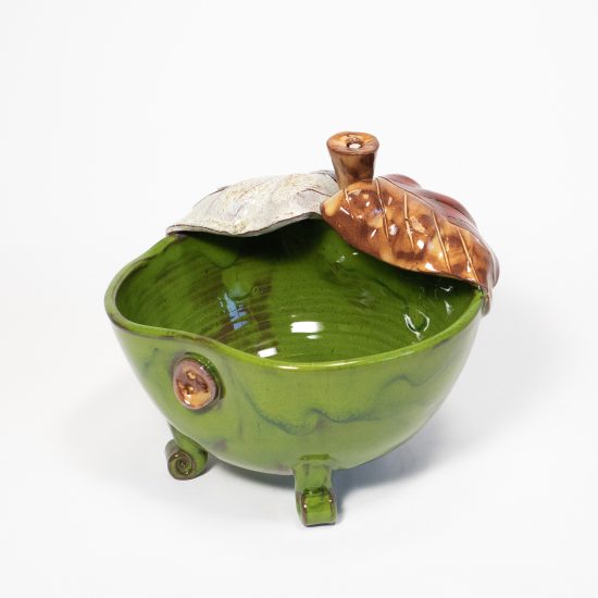 Ceramic Bowl, Apple Shape, Green