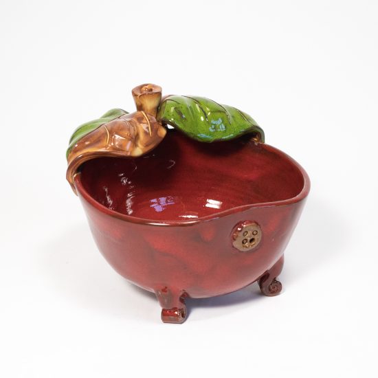 Ceramic Bowl, Apple Shape, Red