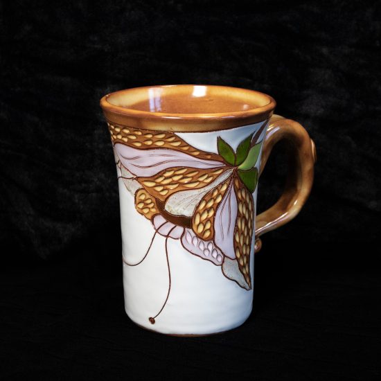 Ceramic Mug, Flower Theme, White