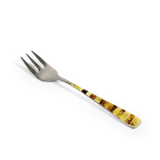 Fork With Amber Elements, 14 cm