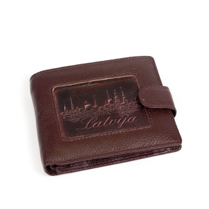 Men's wallet from genuine leather, latvia, burgundy, 10 x 12 cm