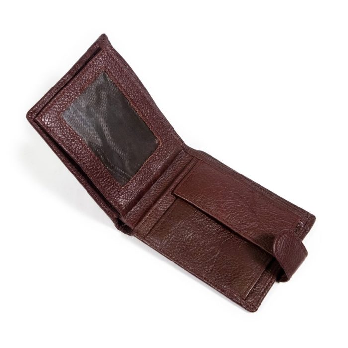 Men's wallet from genuine leather, latvia, burgundy, 10 x 12 cm