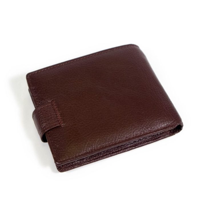 Men's wallet from genuine leather, latvia, burgundy, 10 x 12 cm