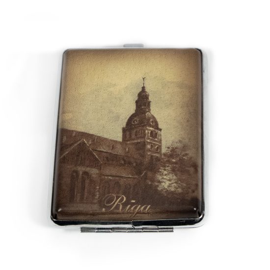 Stainless Steel, Leather Cigarette Case, RIGA, Dome Cathedral