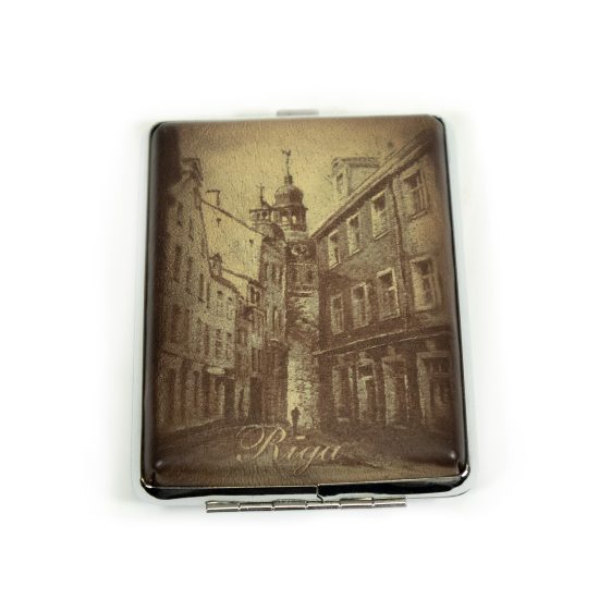 Stainless Steel, Leather Cigarette Case, RIGA, Old Town