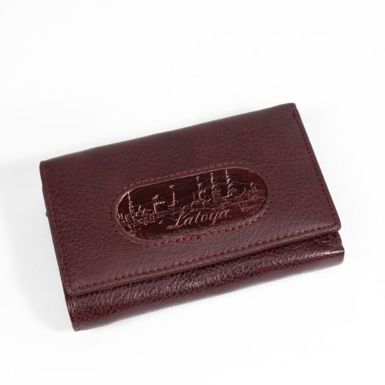 Women's Wallet from Genuine Leather, Latvia, Burgundy, 8 x 12 cm