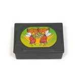 Rectangular Leather Box with Angels, 12x8 cm