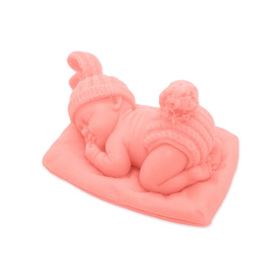 Aromatic Soap - Sleeping Baby, Salmon pink color