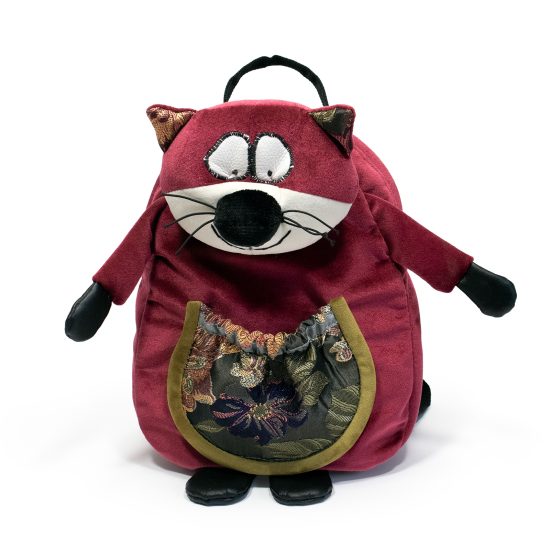 Kids Backpack - Cat, Jazzberry Red