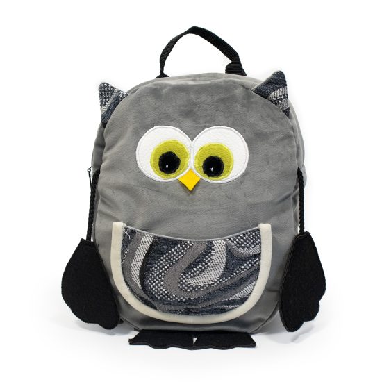 Kids Backpack - Owl, Grey