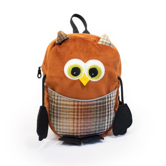 Kids Backpack – Owl, Small size, Orange