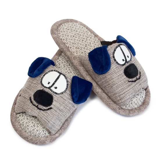 Soft Slippers – Dog, size 32-33, Beige