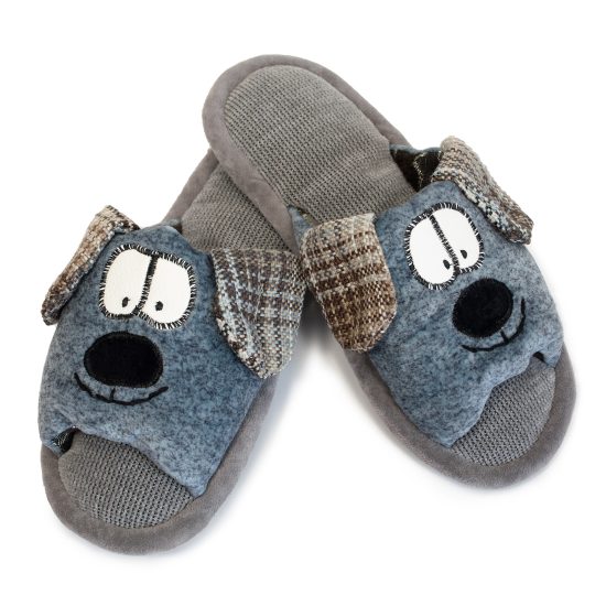 Soft Slippers – Dog, size 34-36, Light Steel blue