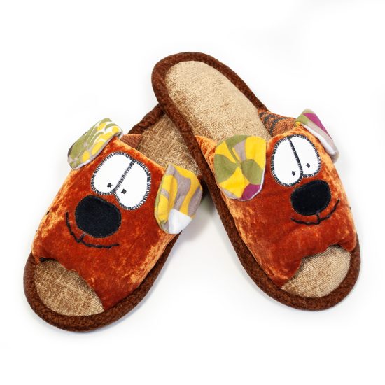 Soft Slippers – Dog, size 41-42, Rust