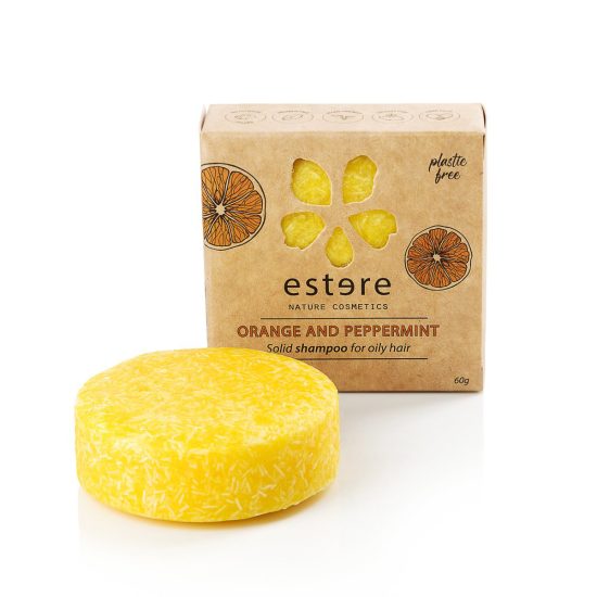 Solid Shampoo Bar with Orange and Peppermint, 60 g