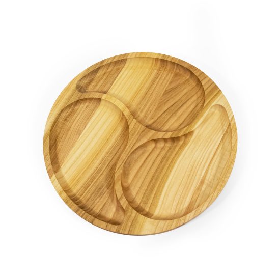 Wooden Snack Platter, Cherry Tree, Ø 27 cm