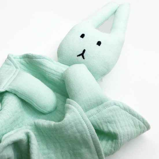 Rabbit Security Blanket for Babies, 39x29 cm, Aquamarine