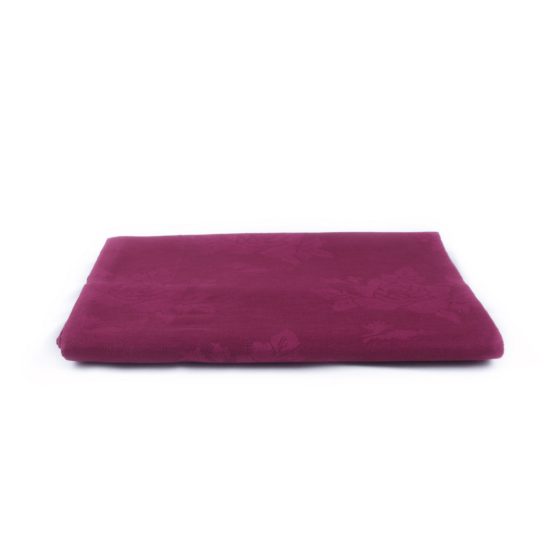 Linen Tablecloth with Rose Motif, Pink Magenta, 145x200 cm
