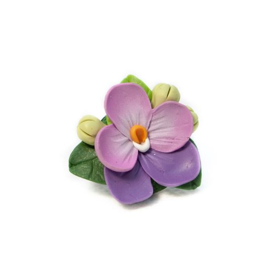 Flower Brooch – Pansy, Violet
