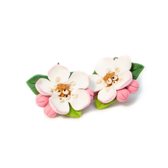 Flower Leverback Earrings – Apple Blossoms