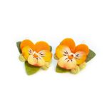 Flower Leverback Earrings – Pansies