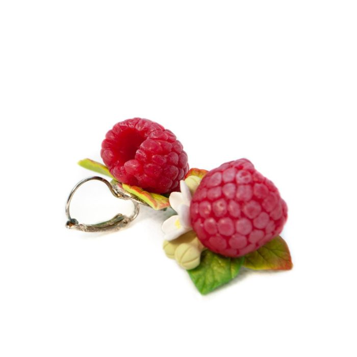Leverback earrings – raspberries