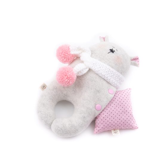 Little Bear with Pink Pillow - Sleeping Toy
