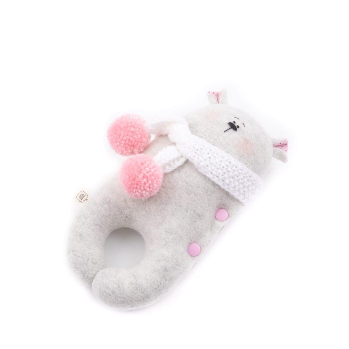 Little bear with pink pillow - sleeping toy