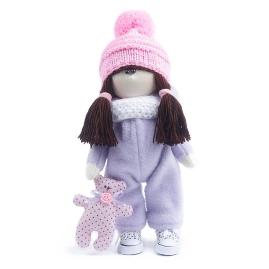 Little Miss Doll with Pink Hat, 33 cm