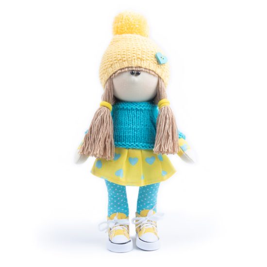 Little Miss Doll with Yellow Hat, 33 cm