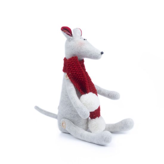 Little Mouse with Red Scarf - Sleeping Toy