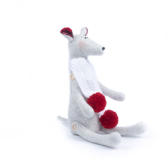 Little Mouse with White Scarf - Sleeping Toy