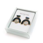 Porcelain Earrings - Arch, Two-color with Gold Edges