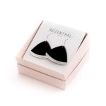 Porcelain Earrings, Black with Platinum Edge