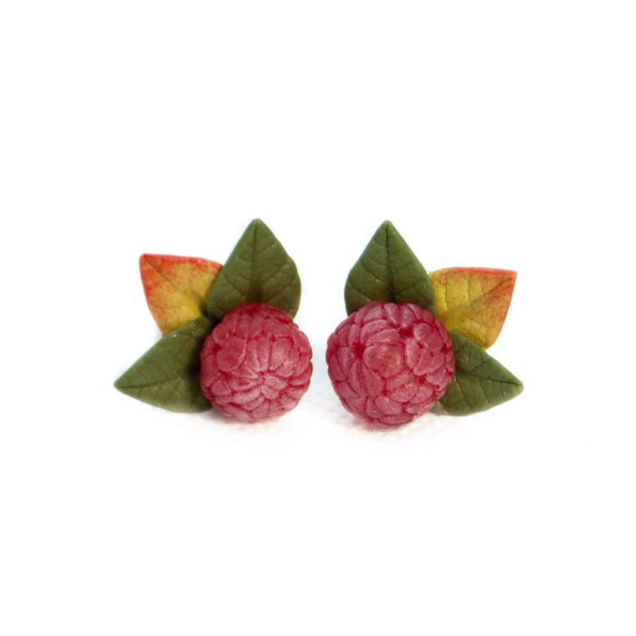 Stud earrings – raspberries