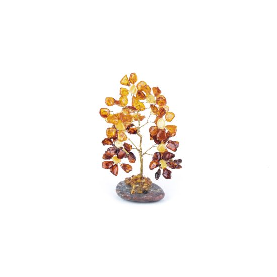 Amber Money Tree on Stone, 11 cm