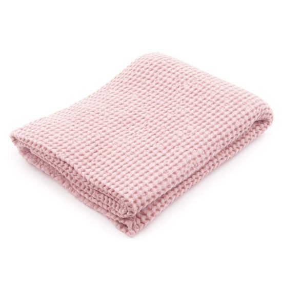 Linen Waffle Bath Towel, Pink, 100x140 cm