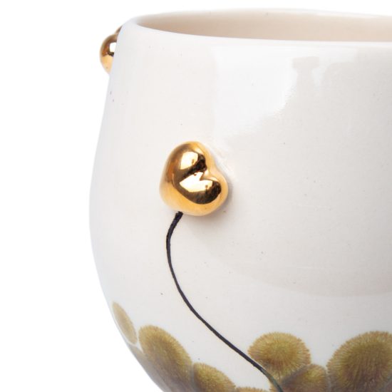 Ceramic Cup Whitout Handle "Dance of Hearts", 170 ml
