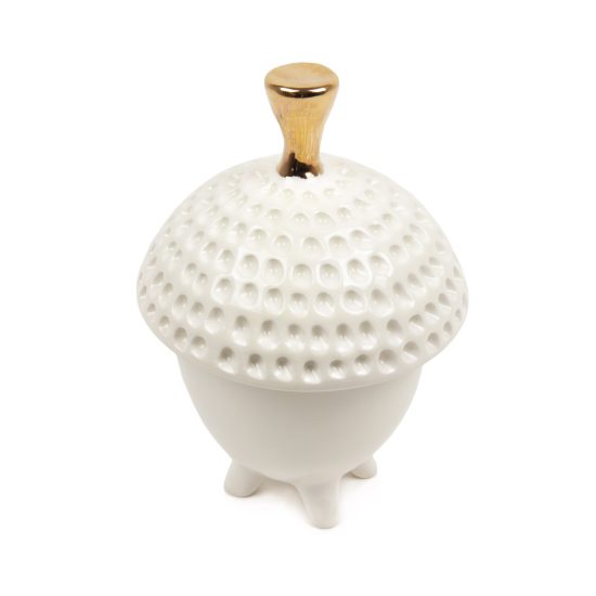 Ceramic Sugar Bowl "White Acorn", ⌀ 10 cm