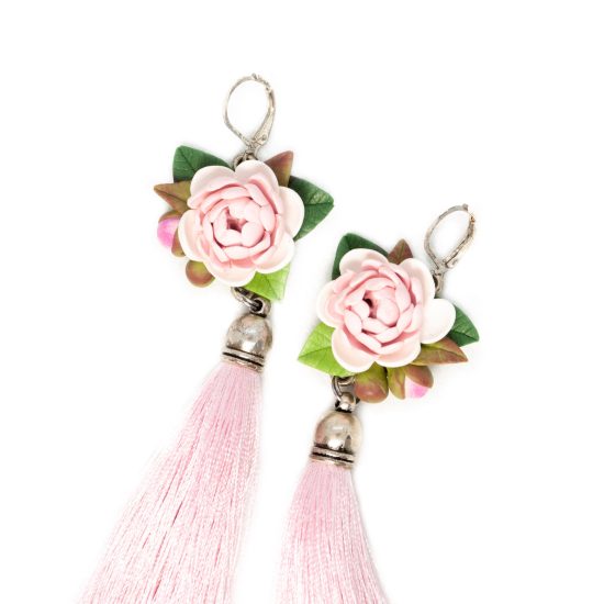 Flower Tassel Earrings – Peonies