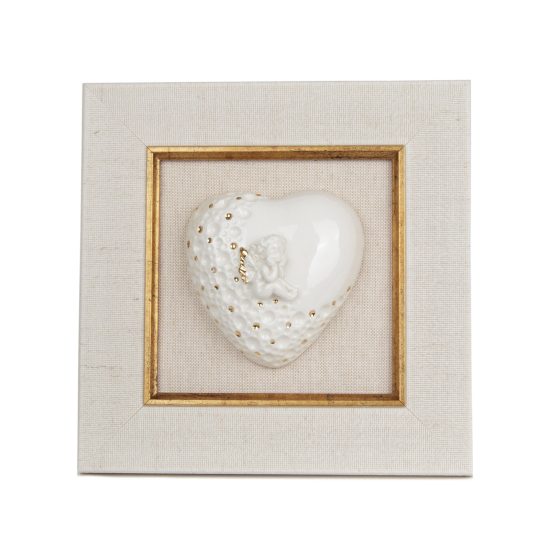 Framed Ceramic Wall Decor, "Angel in Your Heart”, 19x19 cm