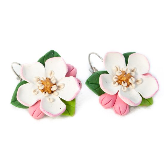 Jewelry Set – Apple Blossoms - Bracelet and Earrings