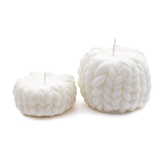 Knit Candle, White