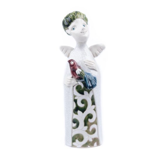 Porcelain Angel Figure with Bird
