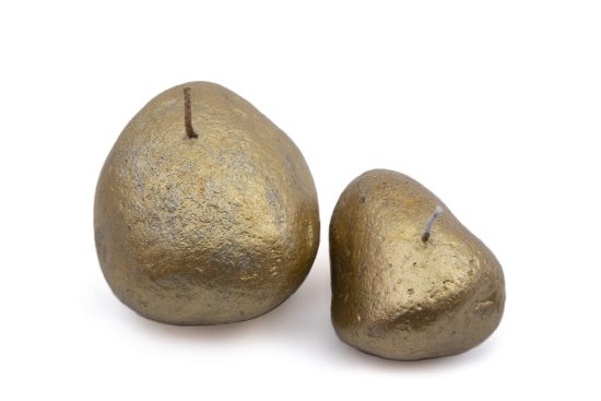 Stone Candle "Little Pebble", Gold
