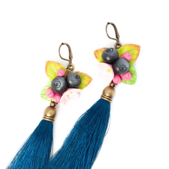 Tassel Earrings – Blueberries