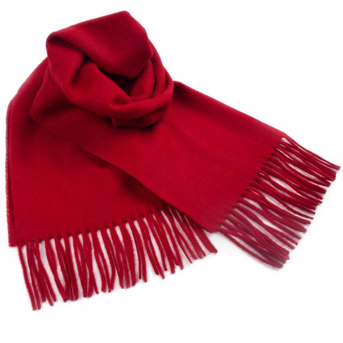 Merino wool and mohair scarf, red, 43x190 cm