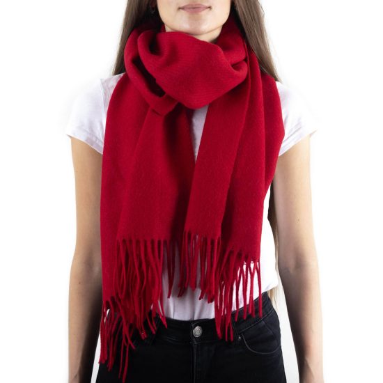 Merino Wool and Mohair Scarf, Red